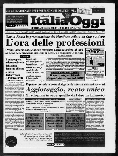 Italia oggi : quotidiano di economia finanza e politica